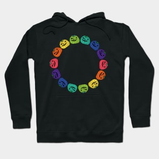 Rainbow Spooky Halloween Pumpkin Ring Hoodie